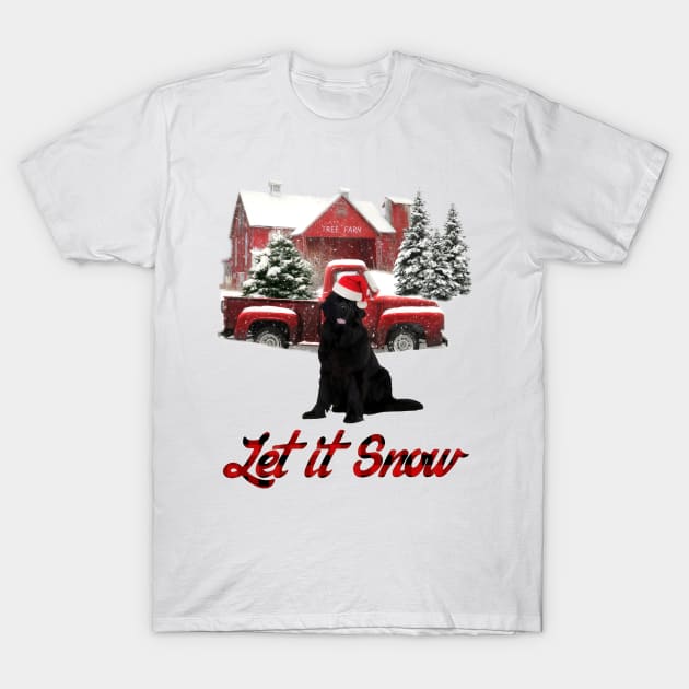 Newfoundland Let It Snow Tree Farm Red Truck Christmas T-Shirt by Brodrick Arlette Store